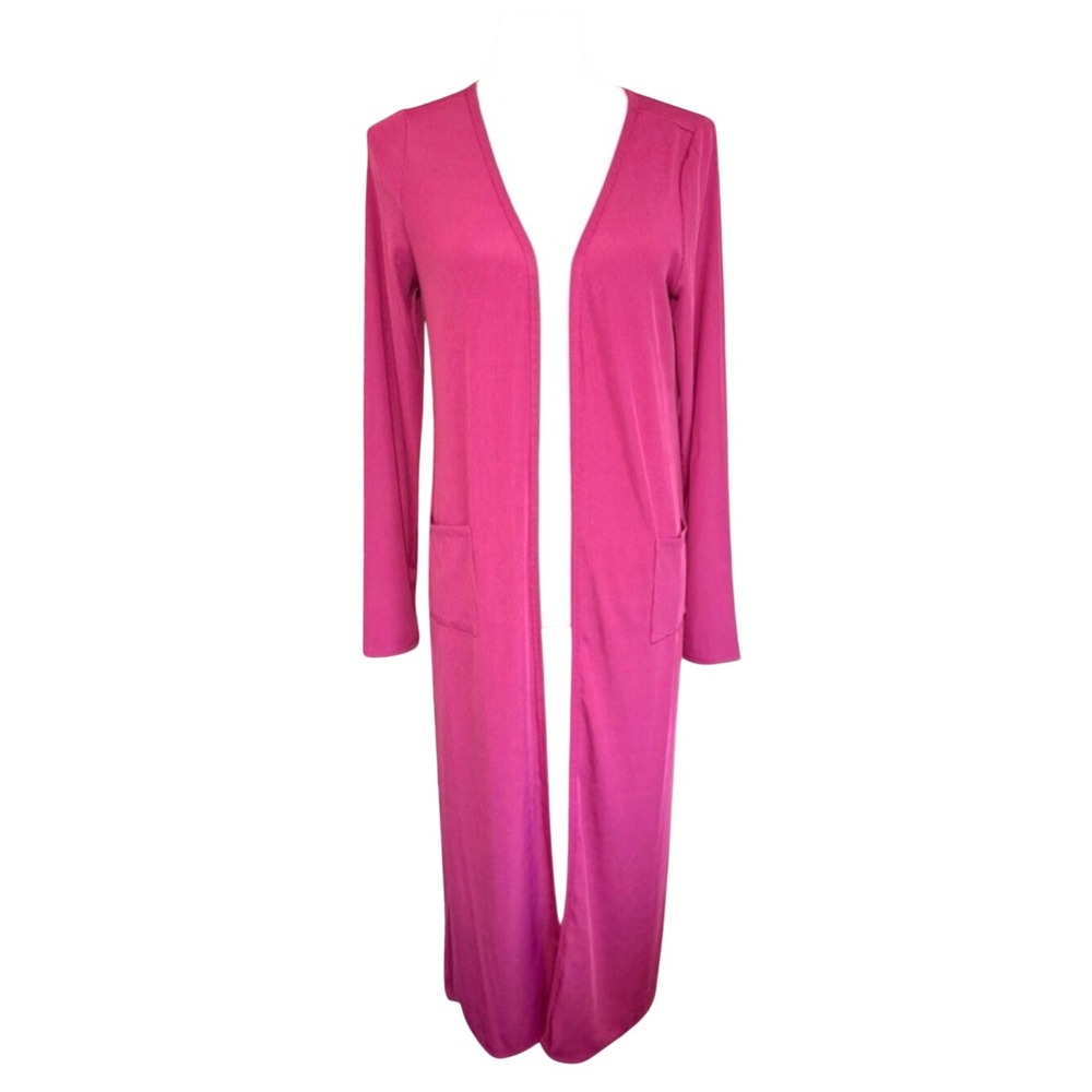 NWOT Kate & Mallory Fuchsia Pink Open-Front Long Cardigan Women Small